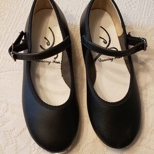 EUC Little Girls Matte Black Mary Jane Tap Shoes Sz 8.5M